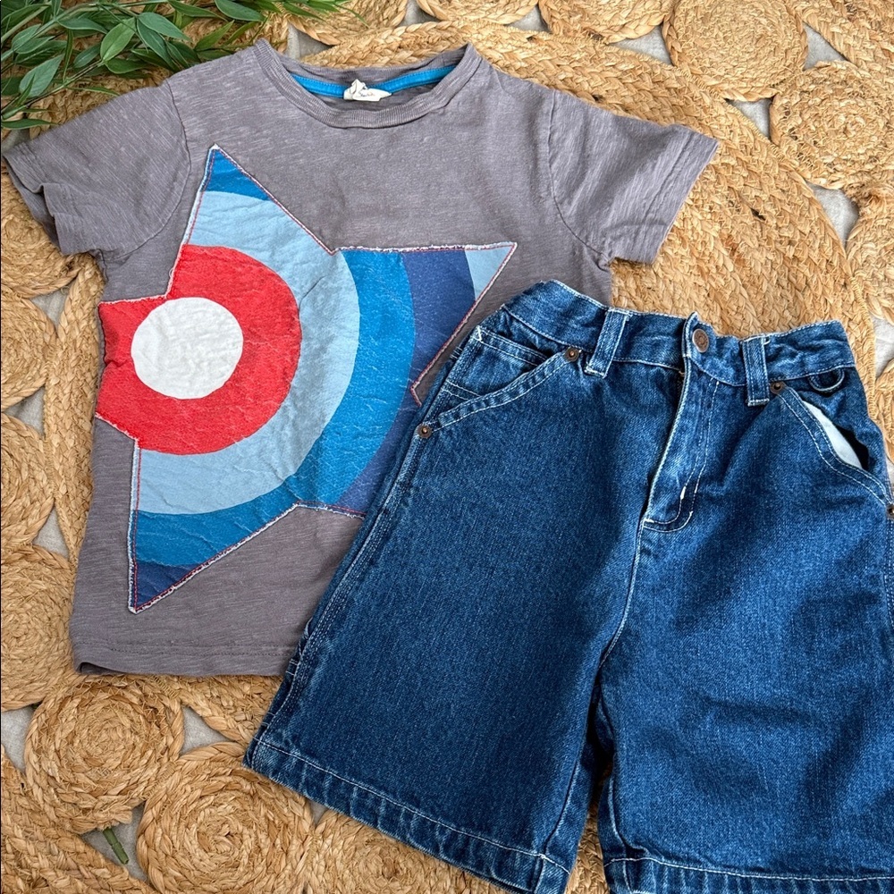 Mini Boden and Sprockets Short and Tee Set. 5T